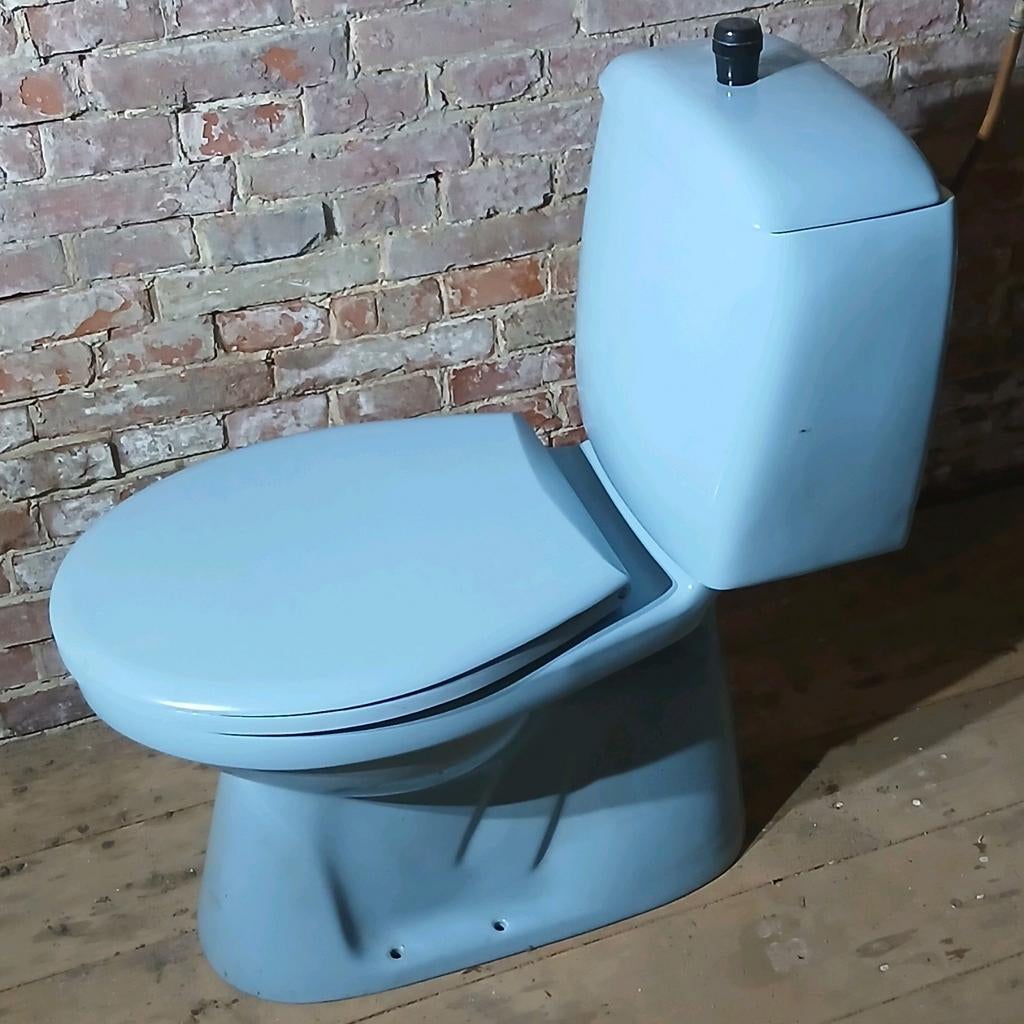 Blauwe sphinx duoblok toiletpot wc toilet, Ophalen, Overige typen, 50 tot 100 cm, Zo goed als nieuw