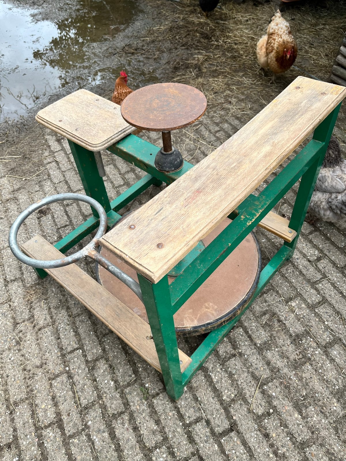 Vintage Pottenbakkersschijf - Handbediend, Hobby en Vrije tijd, Pottenbakken, Gebruikt, Ophalen
