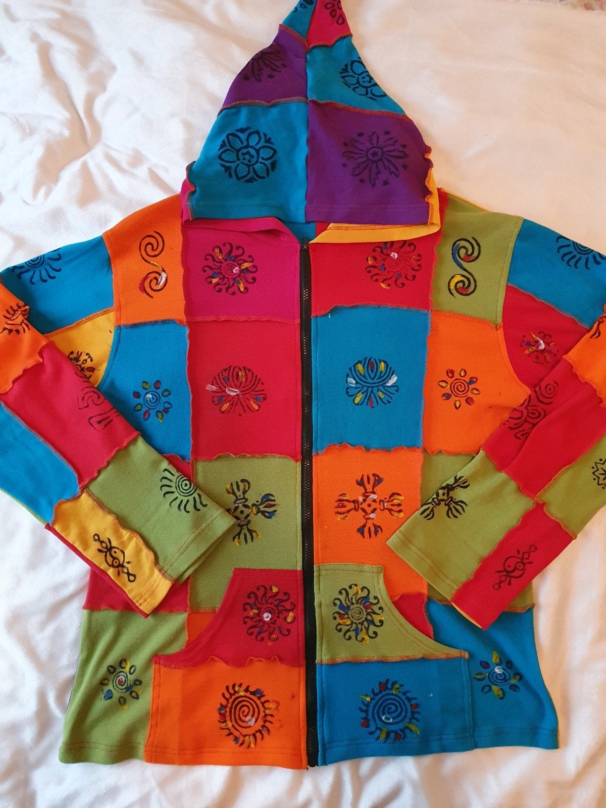 Hippie patchwork vest, Kleding | Dames, Ophalen of Verzenden, Zo goed als nieuw, Maat 46/48 (XL) of groter, Meerkleurig
