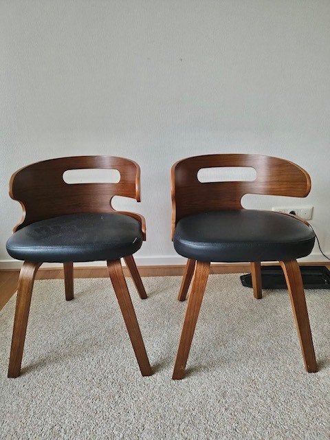 eetkamerstoelen, Huis en Inrichting, Stoelen, Ophalen, Twee, Zwart, Zo goed als nieuw