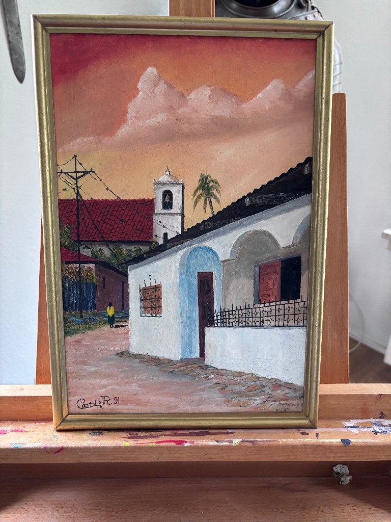 Gesigneerd Latijns-Amerikaans schilderij, Ophalen of Verzenden