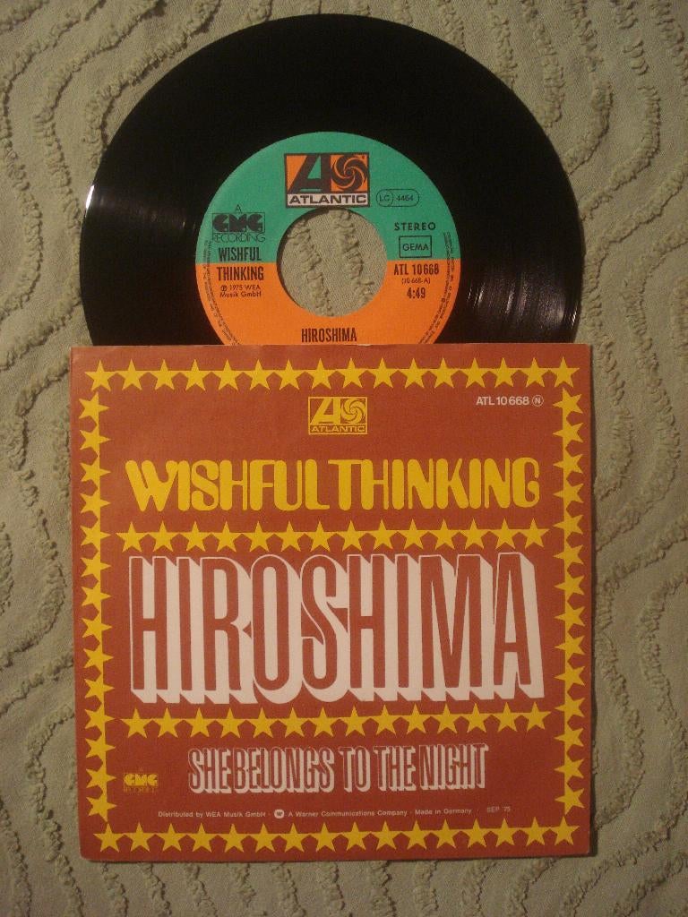 Wishful Thinking 7" Vinyl Single: ‘Hiroshima’ (Duitsland), Gebruikt, 7 inch, Single, Ophalen of Verzenden