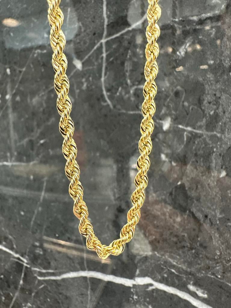 14k Gouden Rope Chain Ketting - Klassiek en Elegant, Sieraden, Tassen en Uiterlijk, Kettingen, Ophalen of Verzenden, Nieuw, Goud