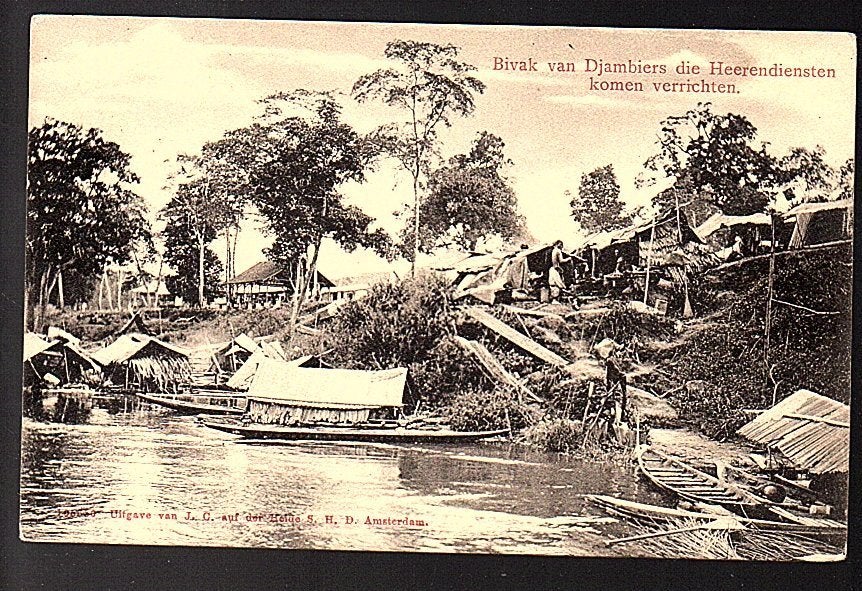 Ned Indië  1905 Bivak Djambiers die Heerendiensten verricht, Ophalen, Voor 1920, Frankrijk