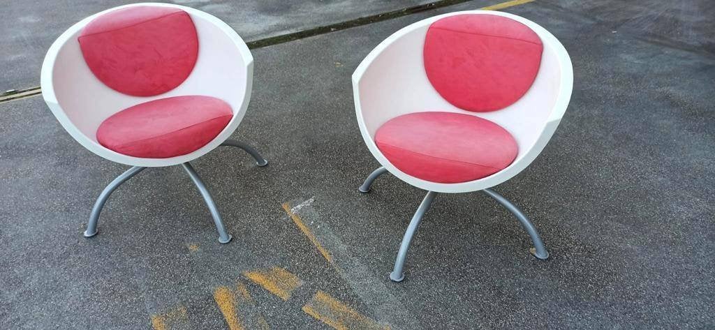 set 2 vintage Gubbo swivel fauteuils, Mia Lagerman, IKEA, Ophalen, Tweedehands, Twee, Stof