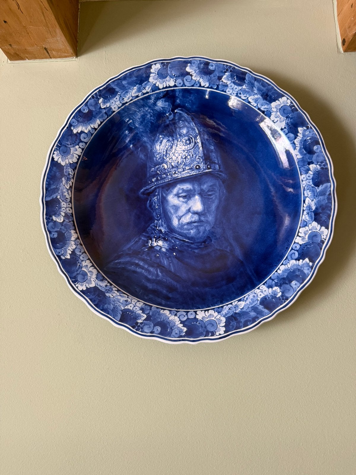 Porceleyne fles royal delft schotel portretbord Rembrandt, Antiek en Kunst, Ophalen