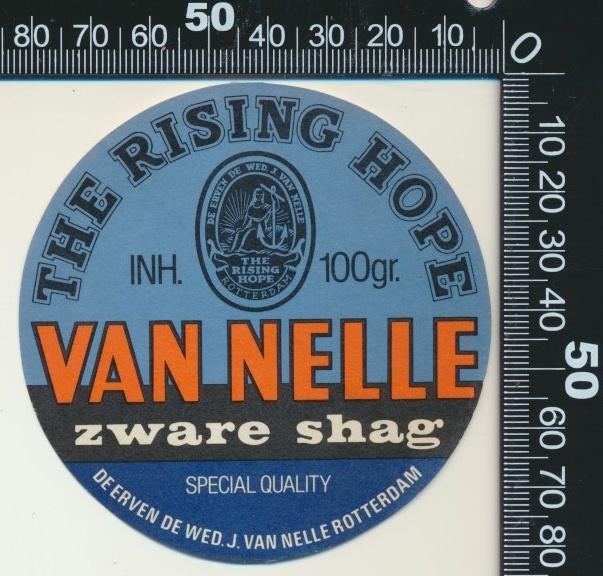 Sticker: Van Nelle - Zware Shag - The Rising Hope, Ophalen of Verzenden, Zo goed als nieuw, Bedrijf of Vereniging