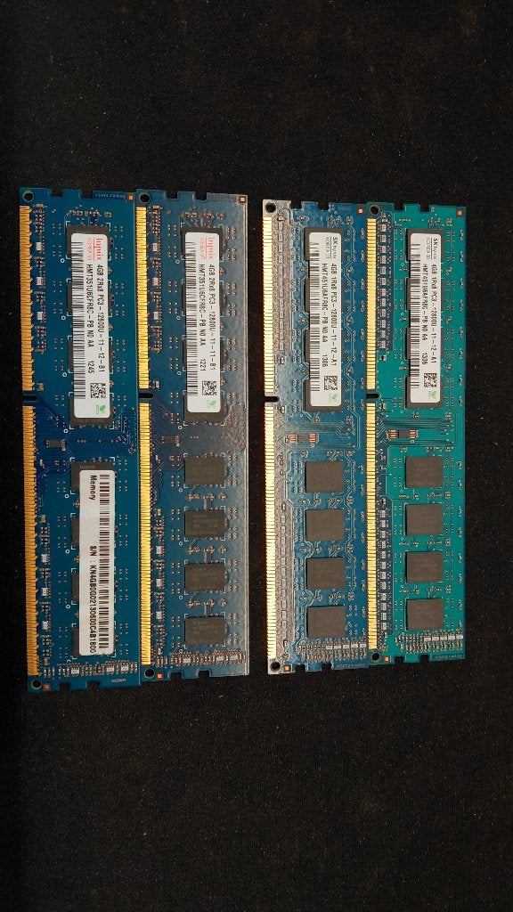 4x 4Gb RAM DDR3-12800U, Computers en Software, Gebruikt, DDR3, Ophalen of Verzenden, Desktop