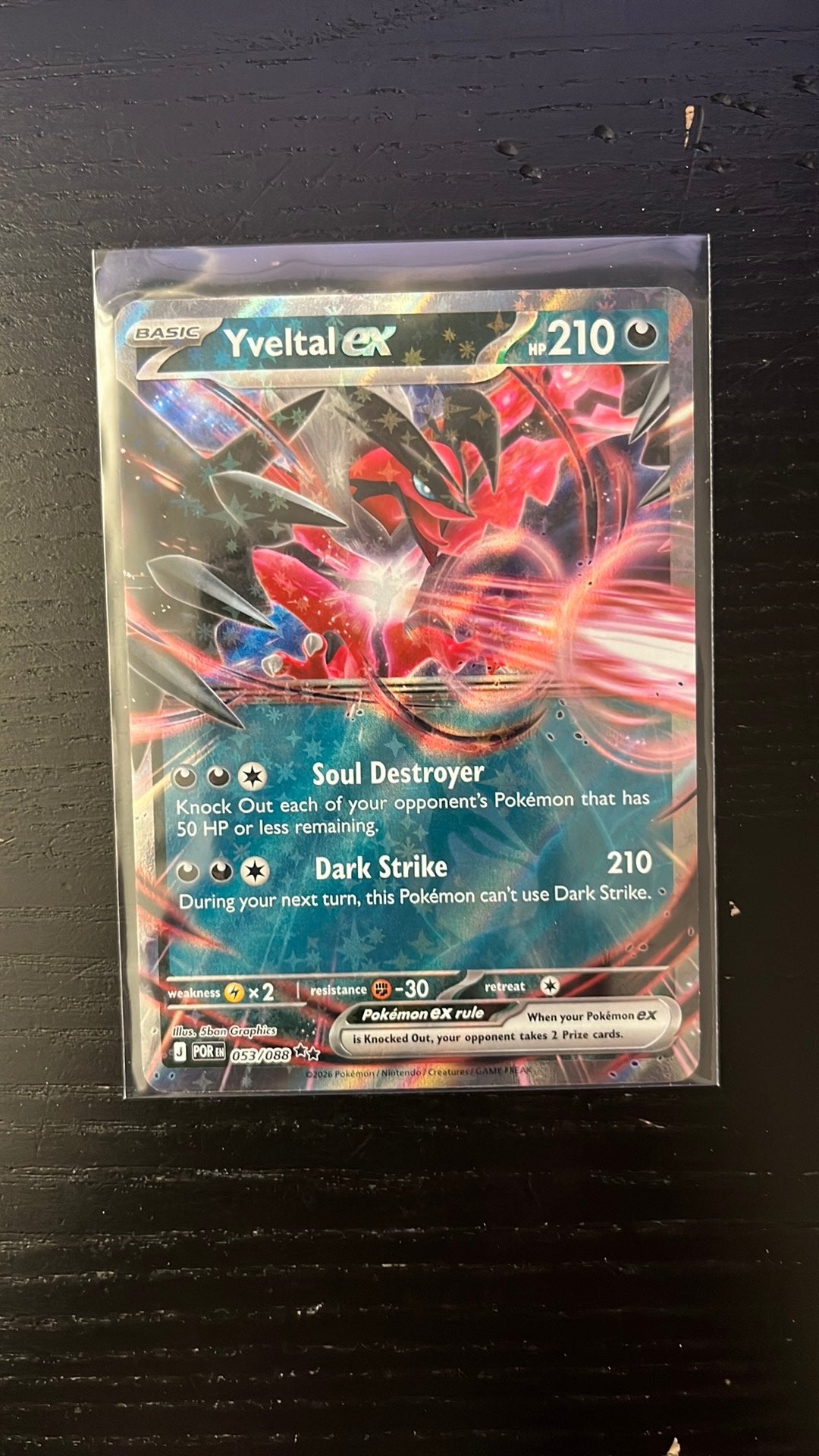 Yveltal EX 53 perfect order pokemon, Ophalen of Verzenden, Zo goed als nieuw, Losse kaart