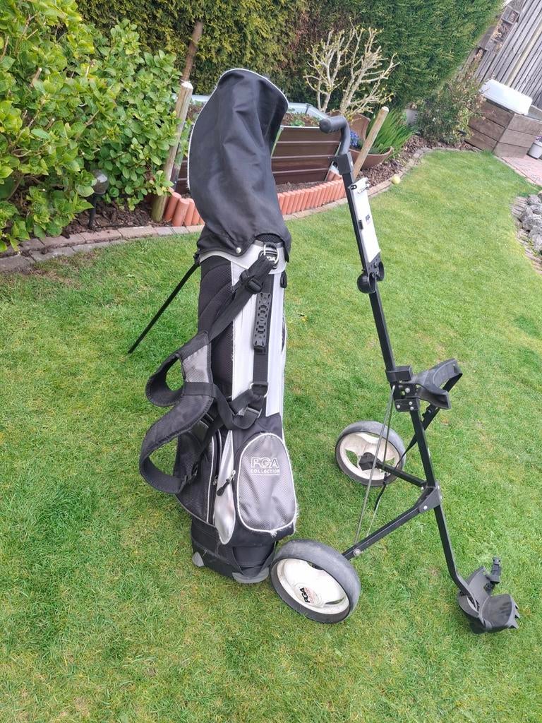 Golfset met tas, kar en ballen, Ophalen of Verzenden