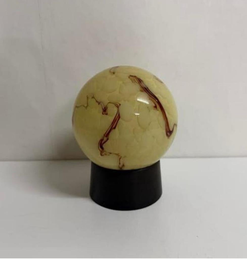 Vintage crème gemarmerde bol plafondlamp Thabur, Ophalen of Verzenden, Zo goed als nieuw, Glas