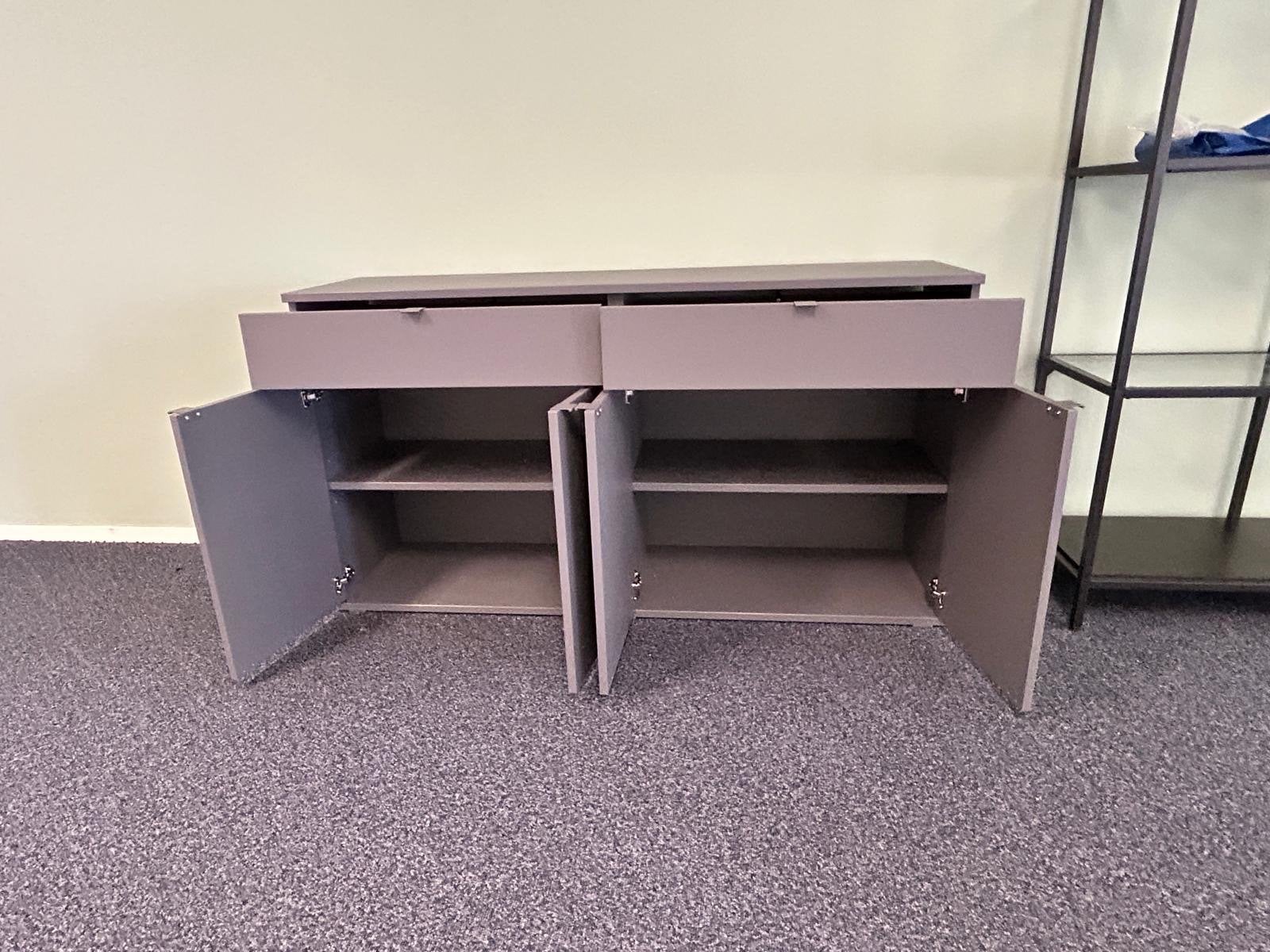 IKEA VIHALS Dressoir/Buffetkast - Grijs, Ophalen, 100 tot 150 cm, Zo goed als nieuw, Met lade(s)