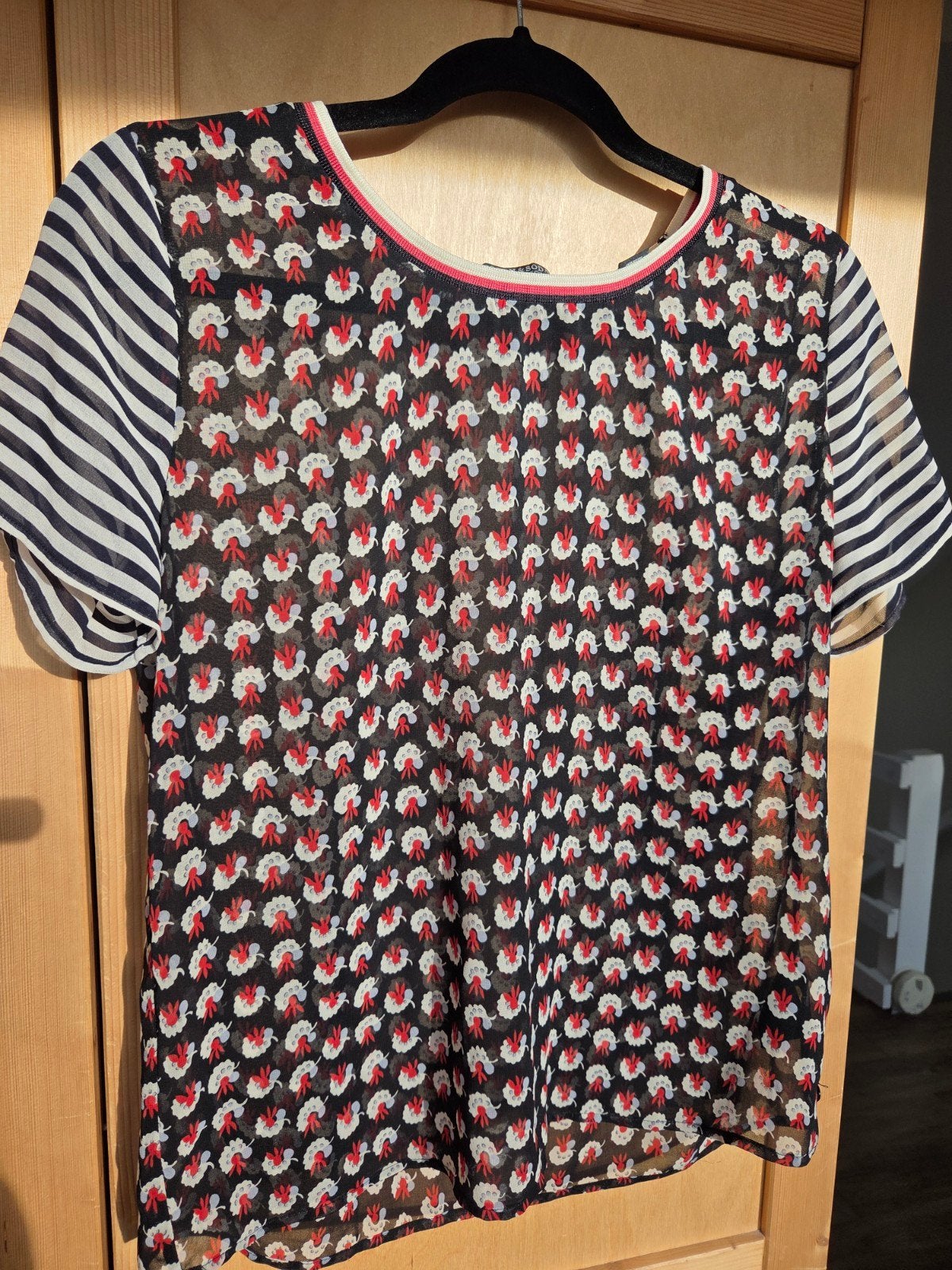 Scotch & Soda Maison Scotch blouse met bloemenprint, Maat 38/40 (M), Zwart, Scotch & Soda, Ophalen of Verzenden