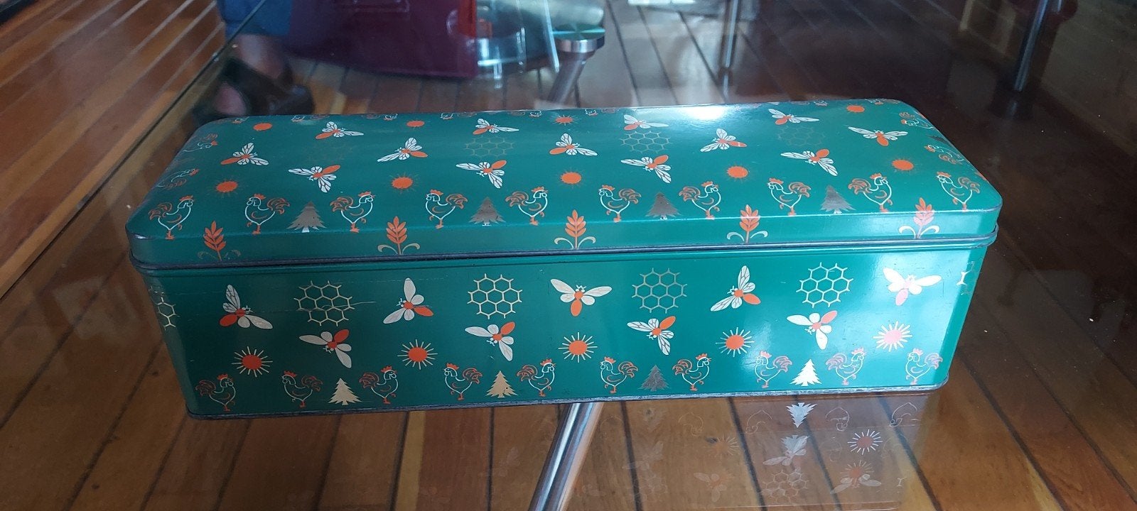 ontbijtkoek blik Spar 1957 groen, Verzamelen, Ophalen of Verzenden, Gebruikt, Koek(jes)