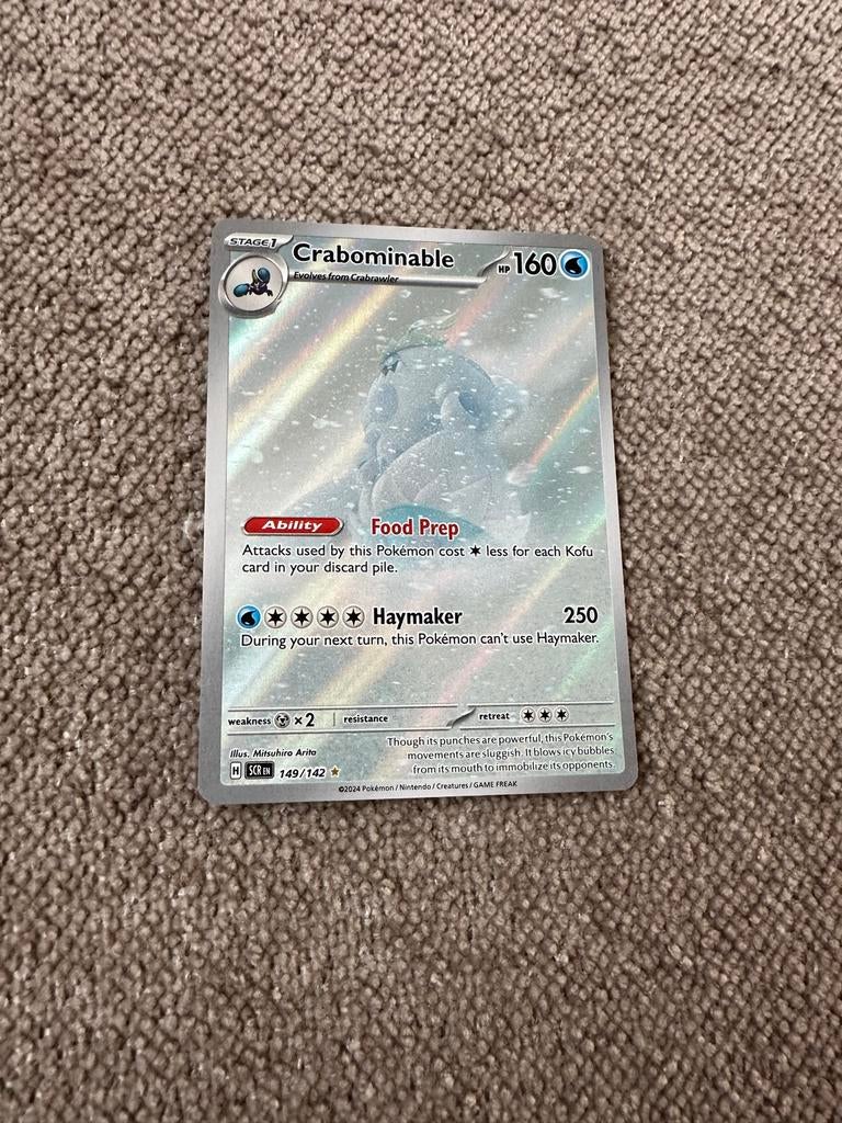 Crabominable 149/142 Pokémon kaart, Ophalen of Verzenden, Zo goed als nieuw, Losse kaart, Foil