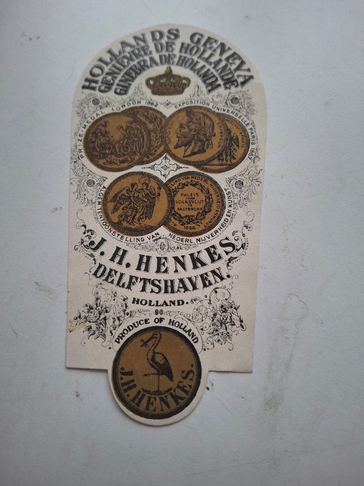jenever etiket Henkes, Verzamelen, Ophalen of Verzenden, Gebruikt, Overige typen
