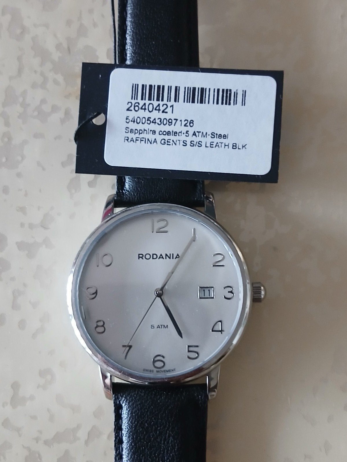 Rodania Raffina Herenhorloge - Nieuw met label, Overige merken, Leer, Staal, Polshorloge