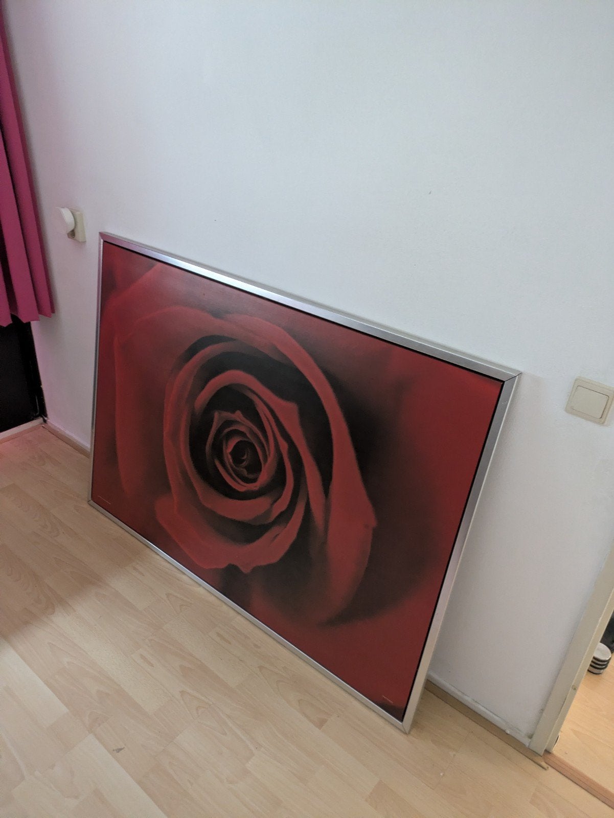 Grote wanddecoratie rode roos (Ikea), Ophalen, Gebruikt, 125 cm of meer, Foto of Poster