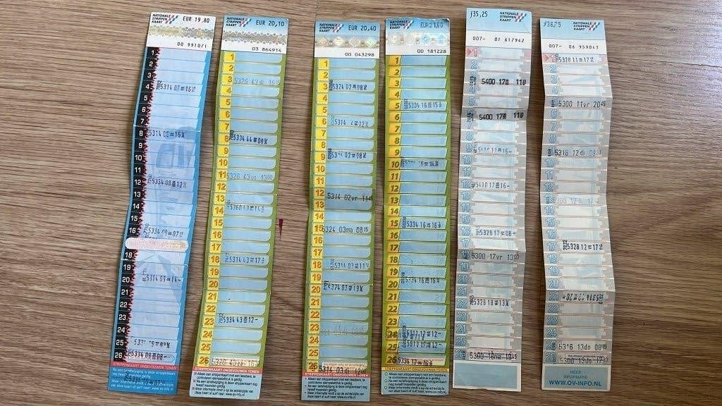 Nationale strippenkaart groot blauw (EUR) 6x, Verzamelen, Spoorwegen en Tramwegen, Ophalen, Gebruikt, Bus of Metro, Kaart of Prent
