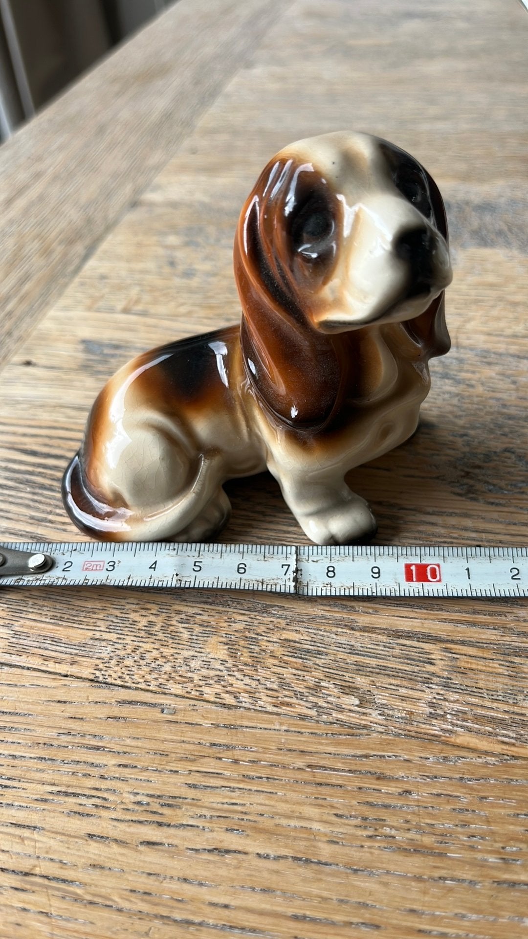 Vintage Royal Germany Basset Hound beeldje, 10 cm, Verzamelen, Ophalen of Verzenden, Gebruikt, Dier