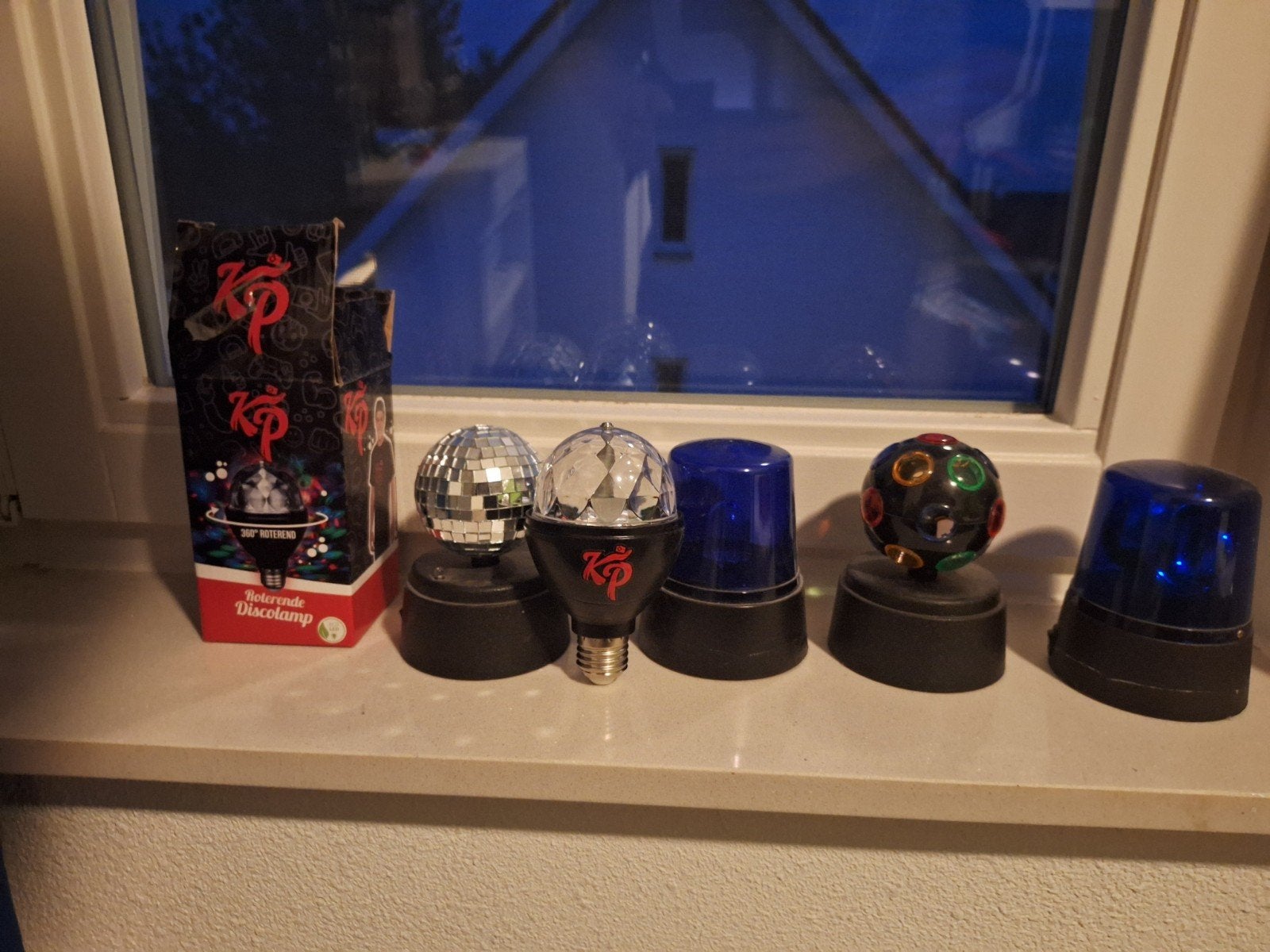 5 discolampen, Ophalen, Zo goed als nieuw, Versiering, Carnaval