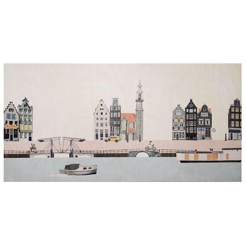 Struinen door Amsterdam Wandpaneel - 110x55cm, Huis en Inrichting, Woonaccessoires | Wanddecoraties, Mailto:klantenservice@fonq.nl