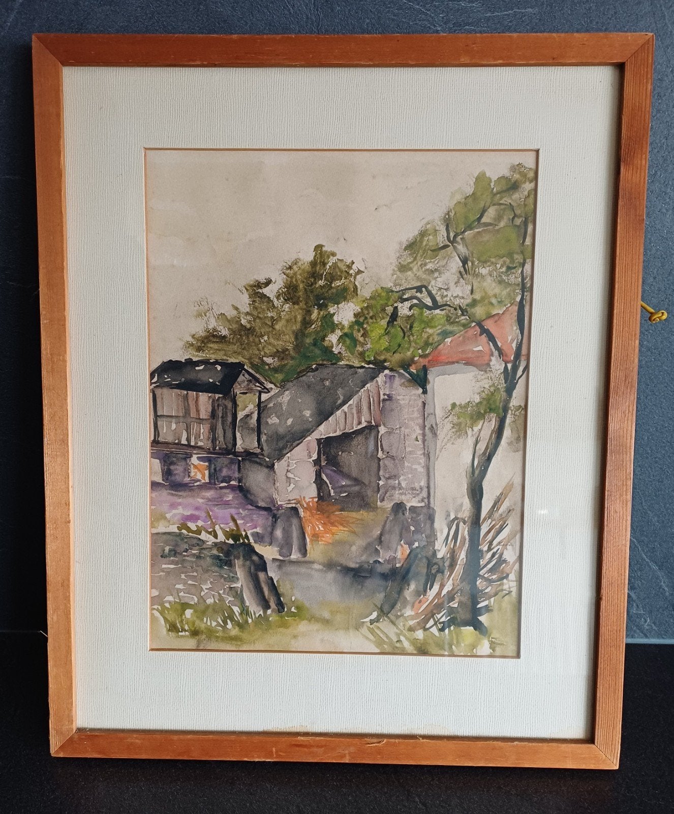 Oud Ingelijst Aquarel voor een Tientje € 10, Antiek en Kunst, Ophalen