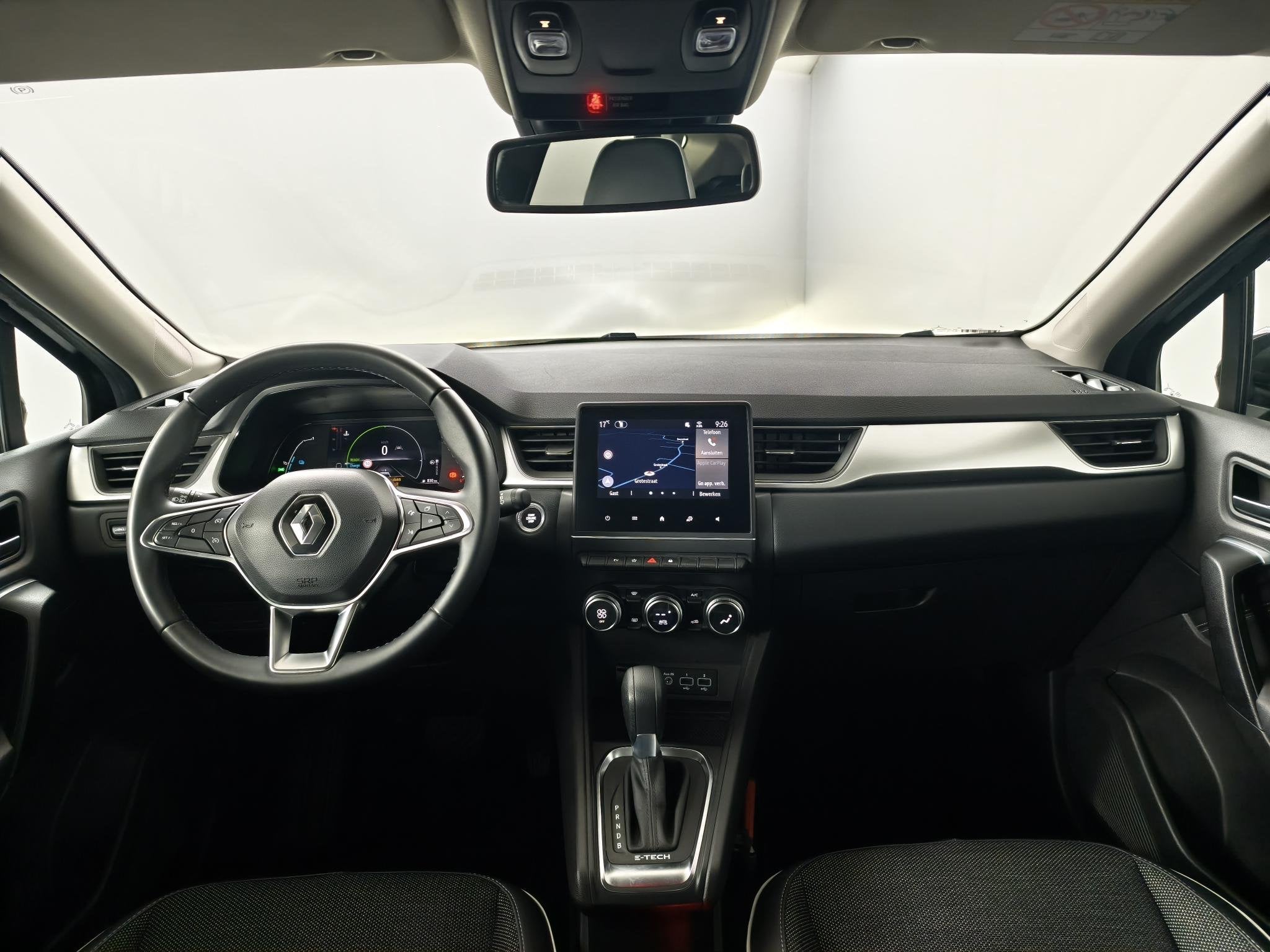 Renault Captur 1.6 E-Tech full hybrid 145 techno | Navigatie, Auto's, Gebruikt, Leder en Stof, Zwart, Origineel Nederlands
