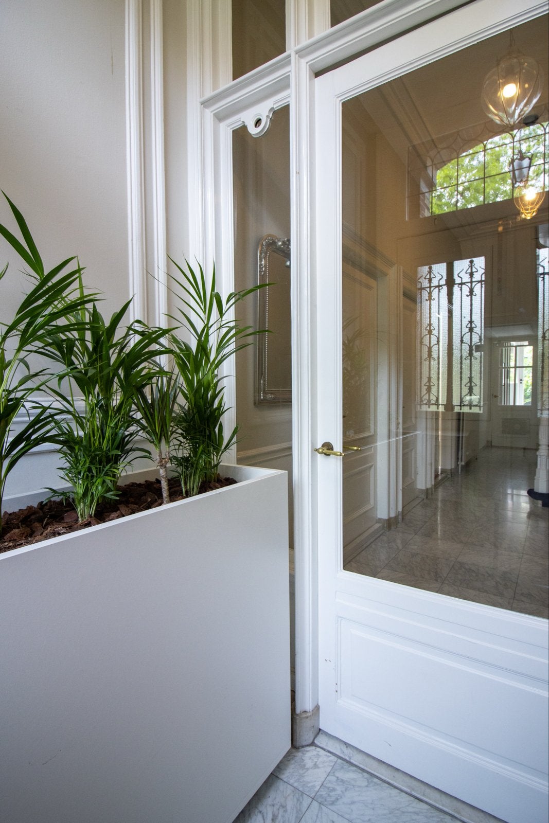 Professionele Roomdivider Plantenbak Wit op Wieltjes, Ophalen, Gebruikt, Wit