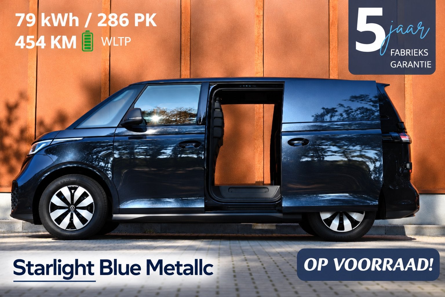 Volkswagen ID. Buzz Cargo 79 kWh Blue 454 km 2x schuifdeur, Automaat, Zwart, 286 pk, Lane Keeping Assist