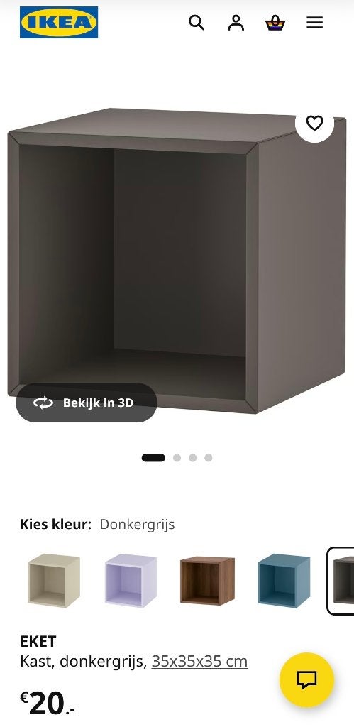 1x Eket kast ladekast nachtkastje kubus blok, Huis en Inrichting, Kasten | Ladekasten, Ophalen, Minder dan 50 cm, 1 of 2 laden