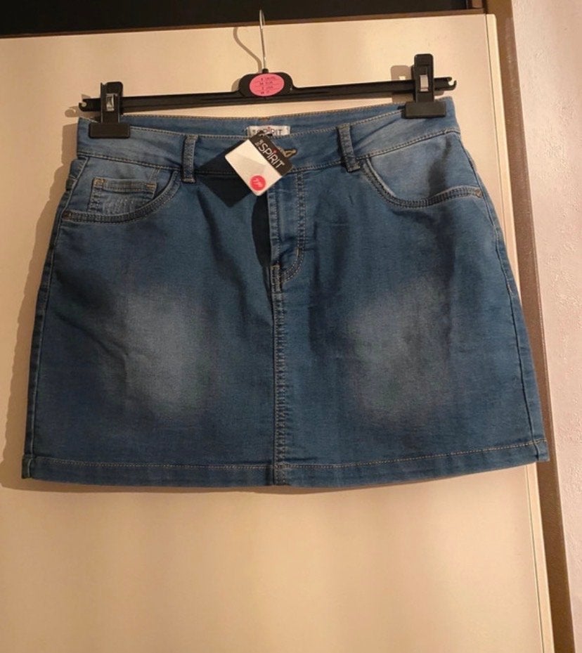 Kort spijkerrokje True Spirit maat S, Ophalen, Blauw, Zo goed als nieuw, Maat 36 (S)