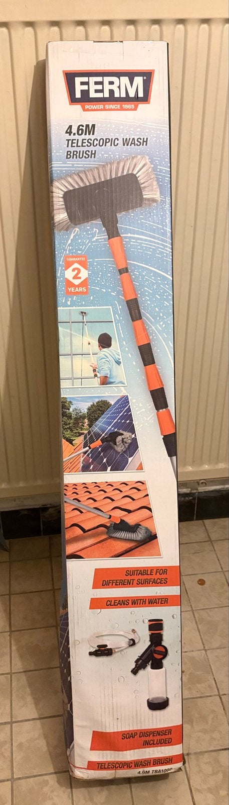 Ferm 4.6M Telescopische Wasborstel met Zeepdispenser, Ophalen of Verzenden, Nieuw, Overige typen