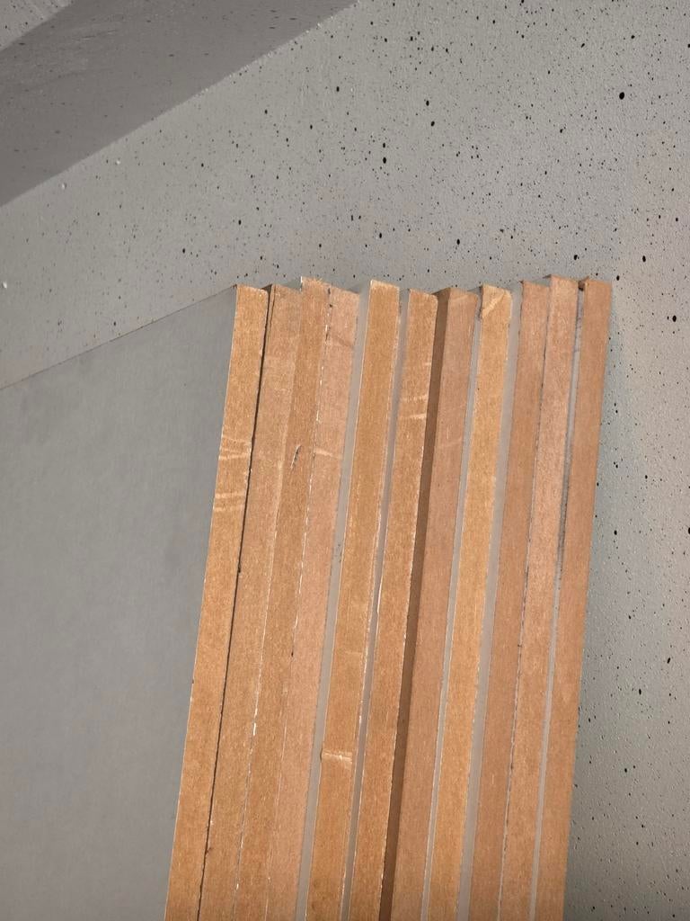 12 stroken mdf 18 mm lakfolie 58-62 x 305, Doe-het-zelf en Verbouw, Ophalen of Verzenden