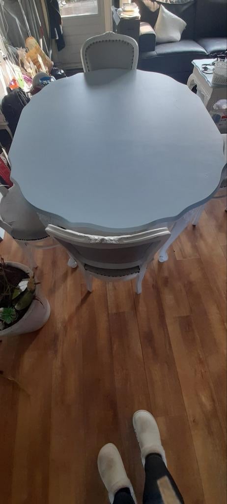 Brocante eethoek metstoelen, Huis en Inrichting, Tafels | Eettafels, Ophalen, Rechthoekig, 50 tot 100 cm