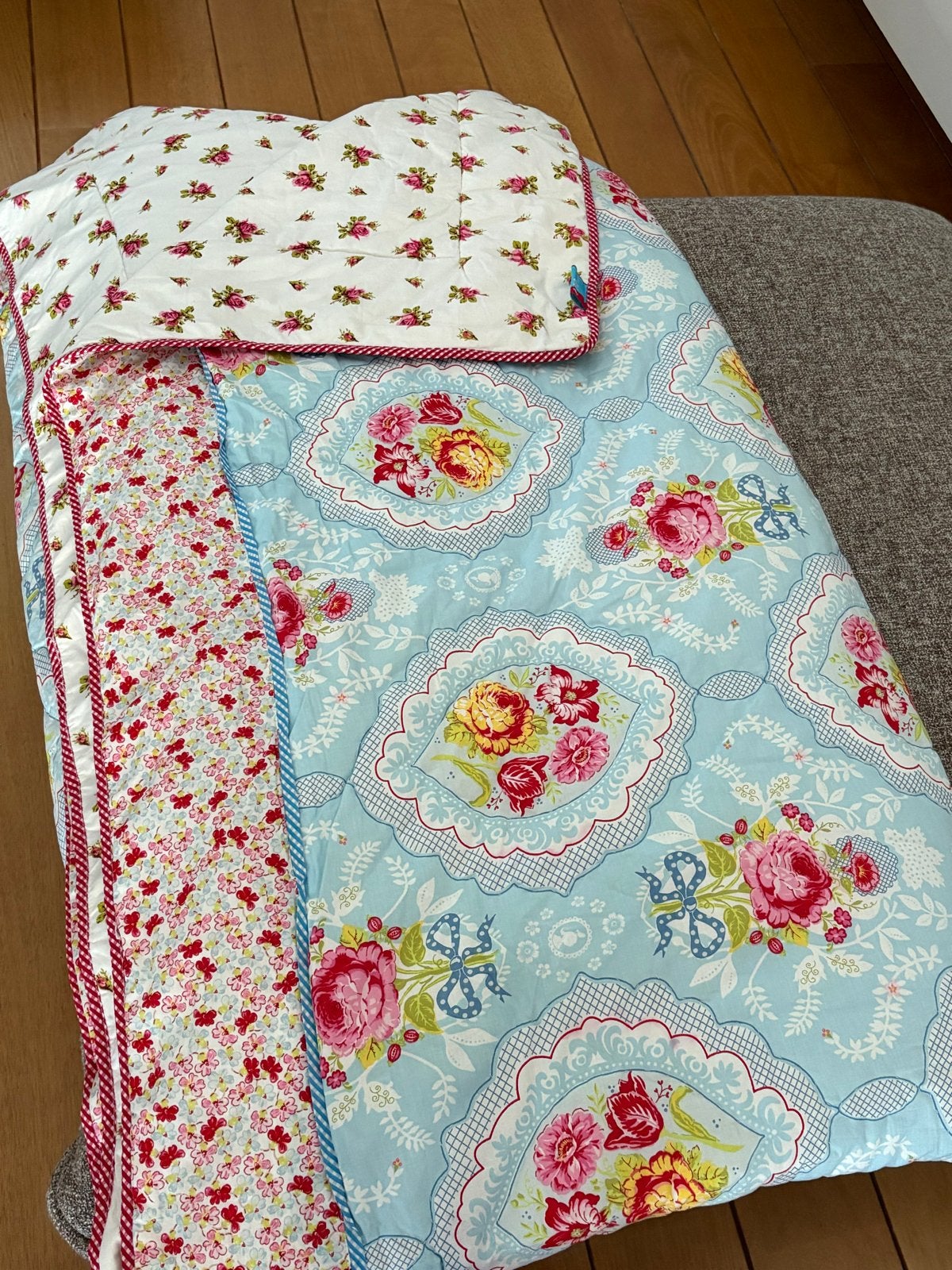 Gewatteerd sprei Pip Studio - Bloemenprint - in goede staat, Pip Studio, Meerkleurig, Katoen, Tweepersoons