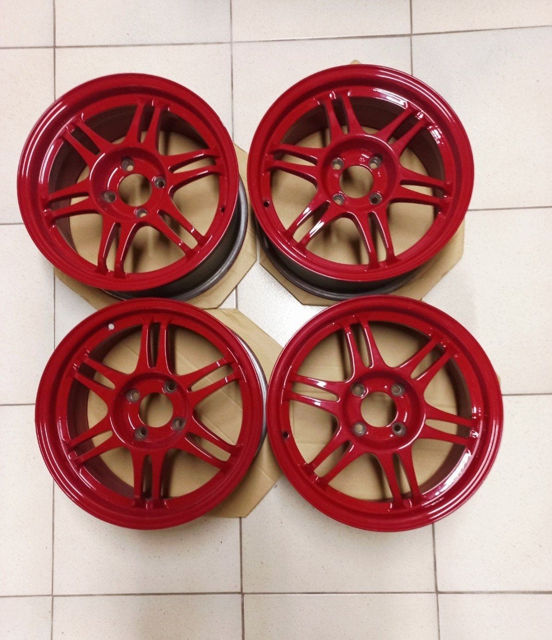 set JDM Crimson racing sparco Viper-R Velgen 15 inch 4x100, Auto-onderdelen, Ophalen, Gebruikt, 15 inch, Velg(en)