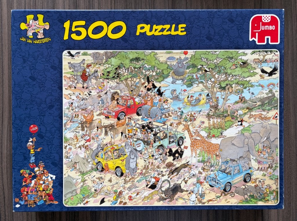 Jan van Haasteren - Safari - 1500 stukjes, Ophalen of Verzenden, 500 t/m 1500 stukjes, Zo goed als nieuw