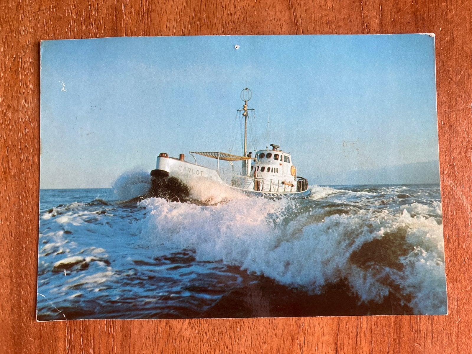 Groeten van Terschelling - Reddingboot Carlot - 1983, Ophalen of Verzenden, Gebruikt, Motorboot, Kaart, Foto of Prent