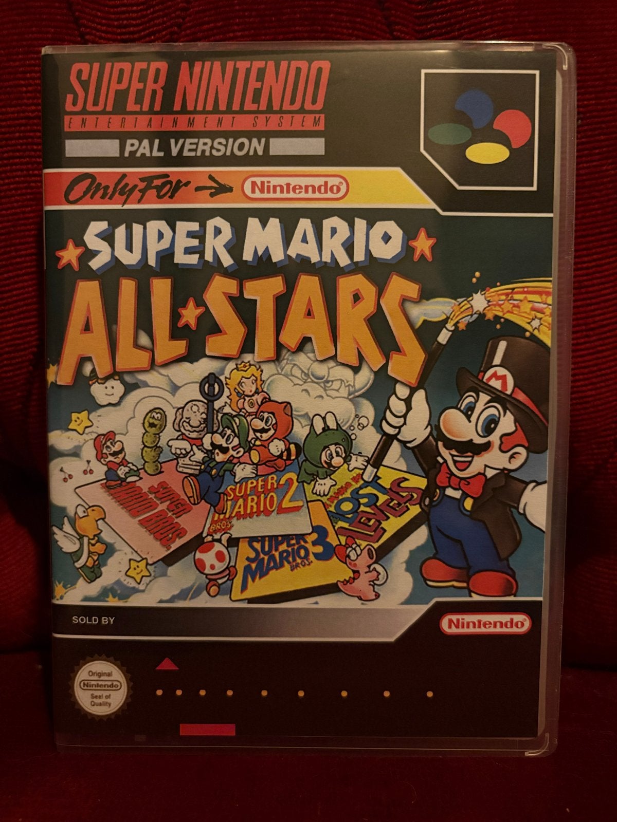 Super Mario All-Stars SNES - Universele Game Case met Fotopr, Gebruikt, Verzenden, 2 spelers, Eén computer