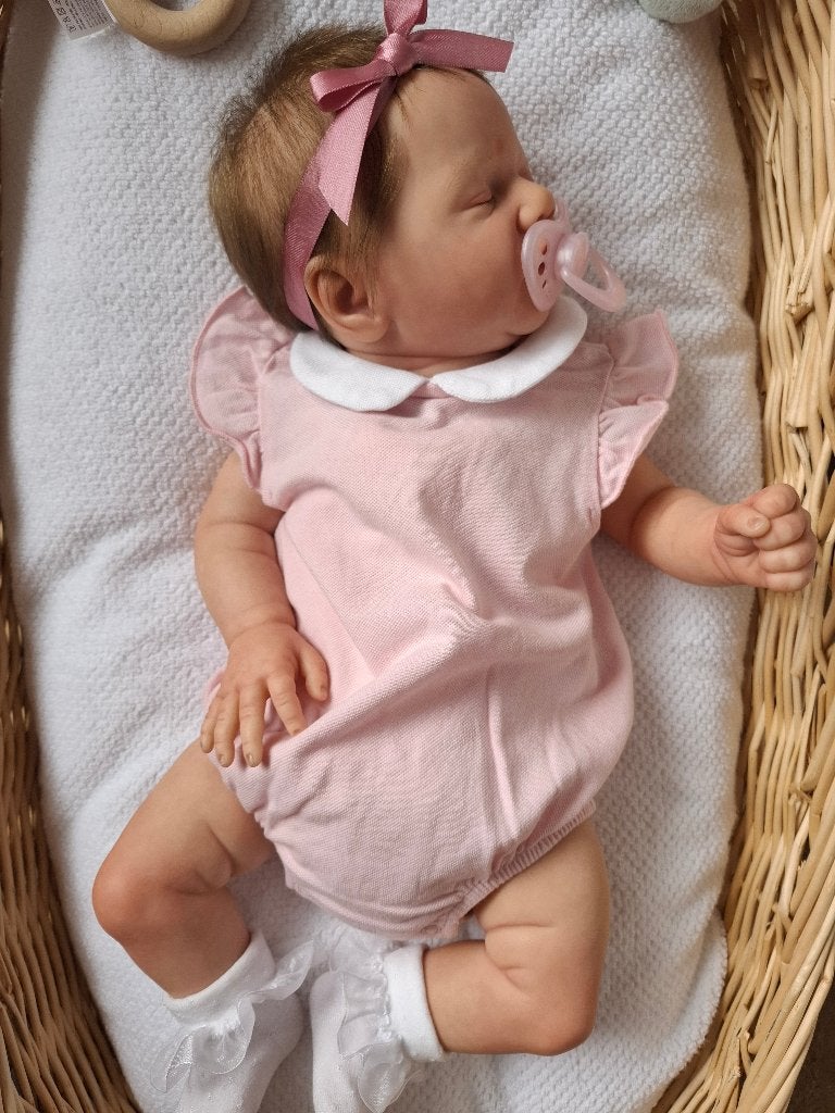 Reborn kleding, lief roze romperpakje, maat 56, Ophalen of Verzenden, Nieuw, Pop, Levensecht of Reborn