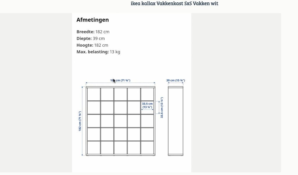 Kallax kast 182*182*40 IKEA met deurtjes, lades en bakken, Huis en Inrichting, Ophalen, Gebruikt, 150 tot 200 cm, Met lade(s)