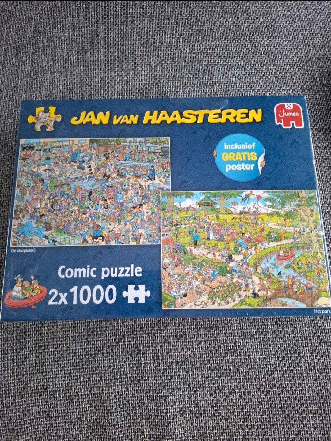 Jan van Haasteren Puzzel 2x1000 stukjes, Ophalen of Verzenden, 500 t/m 1500 stukjes, Nieuw