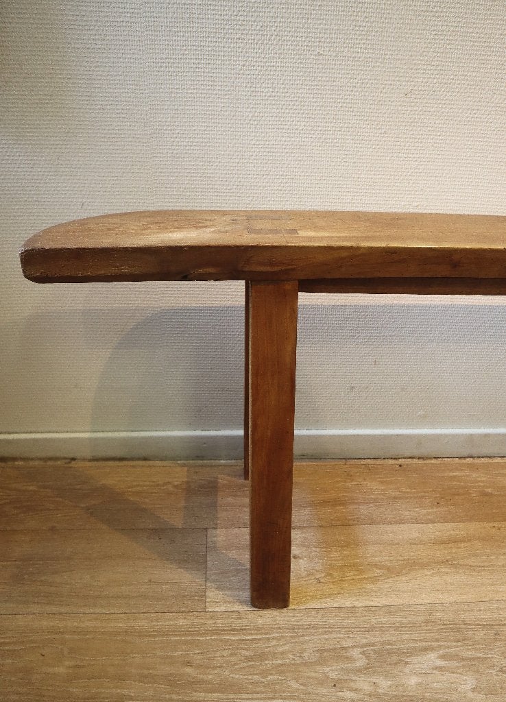 Set antieke Franse kersenhouten banken 251 cm, Ophalen of Verzenden