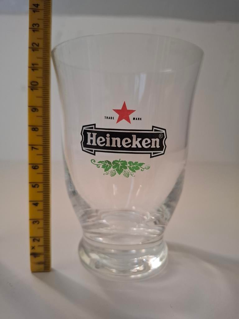 Heineken bierglas - Vintage, Vintage, Gebruikt, Meerkleurig, Ophalen of Verzenden