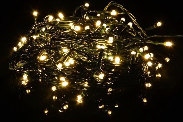 100 LED Witte SOLAR Kerstverlichting met knipperende functie, Ophalen of Verzenden, Nieuw