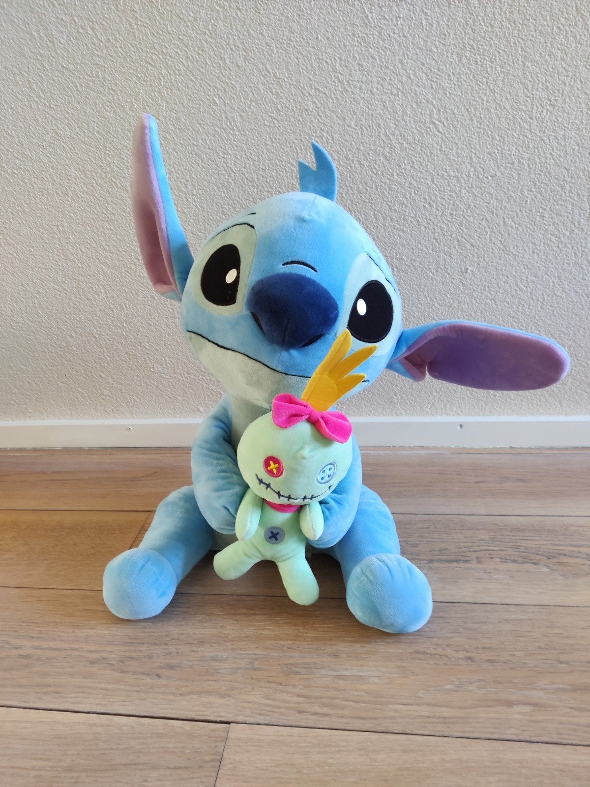Als nieuw: Disney Stitch met Scrump knuffel 50 cm, Disney, Disney, Overige typen, Blauw