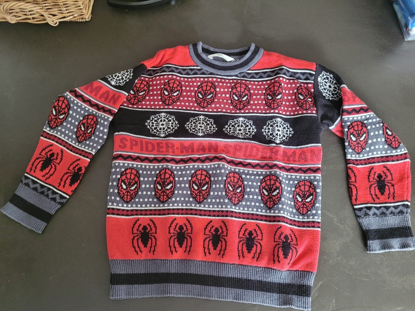 Spiderman kerst trui, Ophalen of Verzenden, Zo goed als nieuw, Overige maten, Blauw