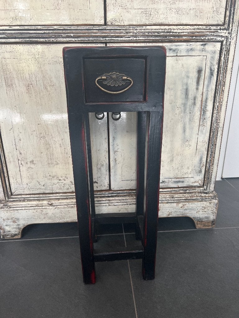 Chinese pilaar zuil met 1 lade voor boeddha of plant chinees, Verburgt Vintage, Gebruikt, Ophalen of Verzenden, https://verburgtvintage.nl/#contact