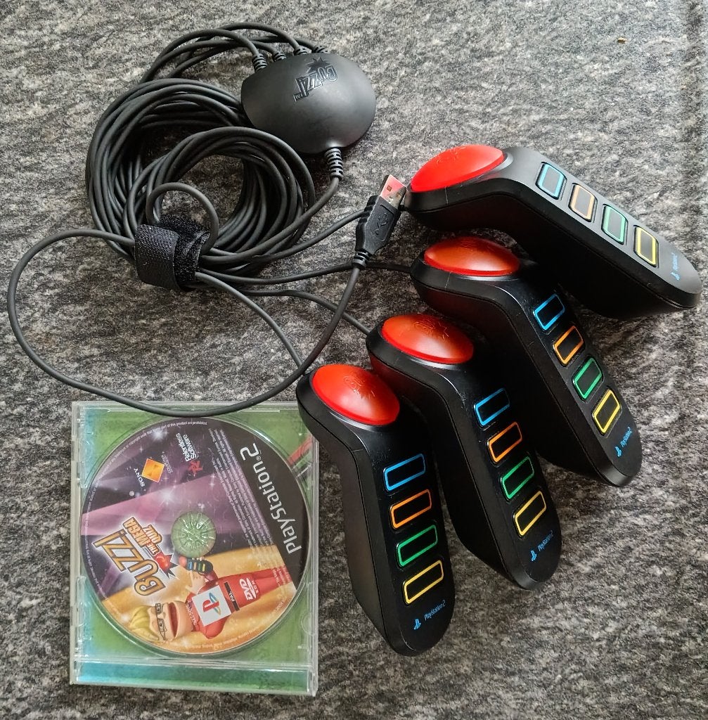 buzz the mega quiz met buzzers playstation2 ps2, Ophalen, Puzzel en Educatief, Zo goed als nieuw, 3 spelers of meer